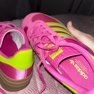 Adidas Neon Pink and Lime Sneakers Gazelles